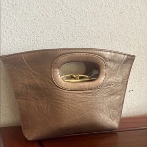 La Regale Metallic Brown Leather Women's Bag